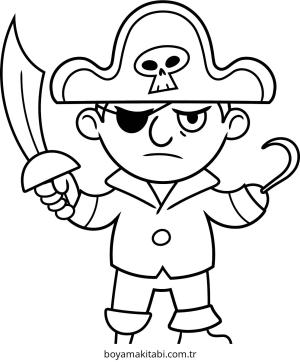 Korsan boyama sayfası – okul öncesi, evde etkinlik