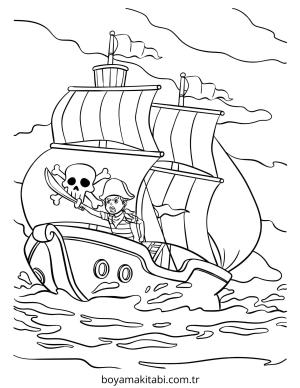 Korsan boyama sayfası – sanatsal çalışma, çocuklar için