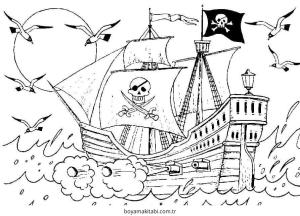 Korsan boyama sayfası – yaratıcılık, eğlenceli etkinlik