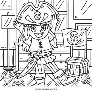 Korsan boyama sayfası – boyama etkinliği, çocuk aktivitesi