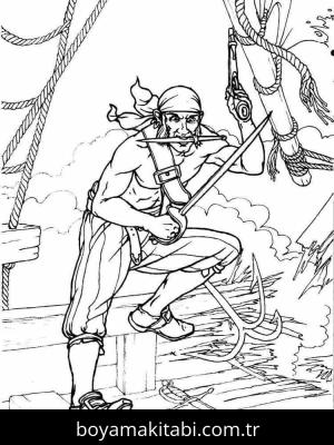 Korsan boyama sayfası – el becerilerini geliştirir, boyama çalışması