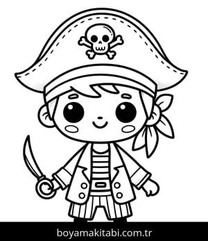 Korsan boyama sayfası – renkli çizimler, okul öncesi