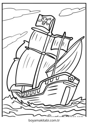 Korsan boyama sayfası – evde etkinlik, ücretsiz yazdır