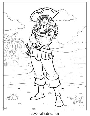 Korsan boyama sayfası – keyifli zaman, renkli çizimler