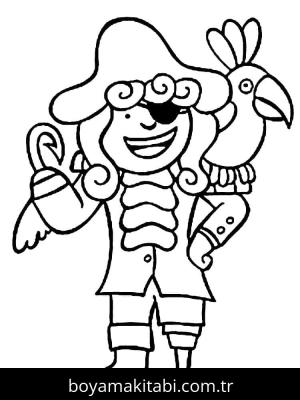 Korsan boyama sayfası – basit çizim, kolay boyama