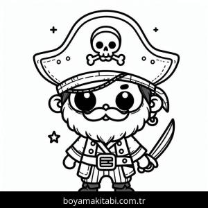 Korsan boyama sayfası – çocuk aktivitesi, PDF indir