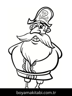 Korsan boyama sayfası – PDF indir, sevimli karakter