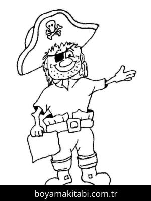 Korsan boyama sayfası – sevimli karakter, sanatsal çalışma