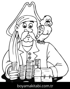 Korsan boyama sayfası – keyifli zaman, renkli çizimler