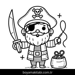 Korsan boyama sayfası – boyama etkinliği, çocuk aktivitesi