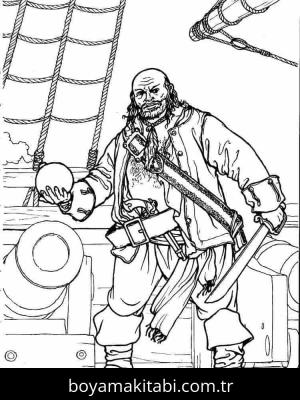 Korsan boyama sayfası – kolay boyama, eğitici aktivite
