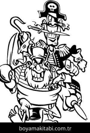 Korsan boyama sayfası – çocuk aktivitesi, PDF indir
