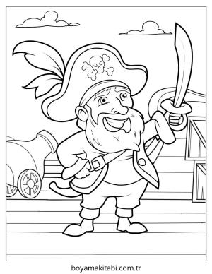 Korsan boyama sayfası – ücretsiz yazdır, boyama etkinliği