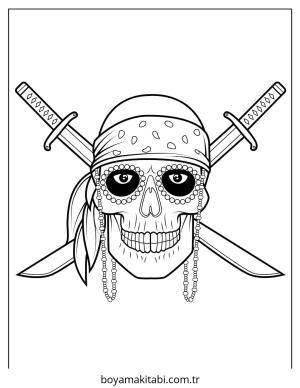 Korsan boyama sayfası – kolay boyama, eğitici aktivite