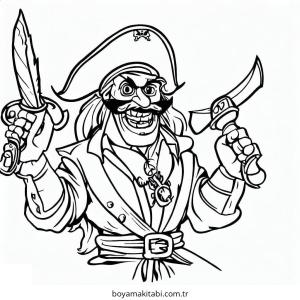 Korsan boyama sayfası – el becerilerini geliştirir, boyama çalışması