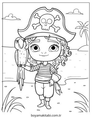 Korsan boyama sayfası – kolay boyama, eğitici aktivite