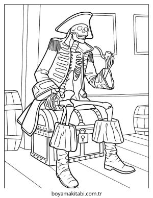 Korsan boyama sayfası – renkli çizimler, okul öncesi