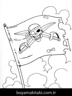 Korsan boyama sayfası – çizgi film temalı, basit çizim