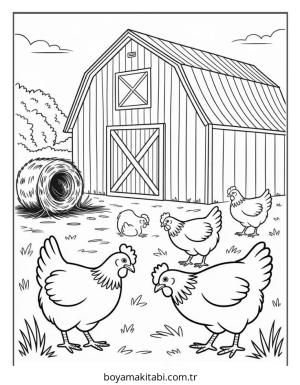 Köy boyama sayfası – yaratıcılık, eğlenceli etkinlik