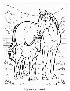 Köy boyama sayfası – sanatsal çalışma, çocuklar için