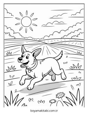 Köy boyama sayfası – kolay boyama, eğitici aktivite