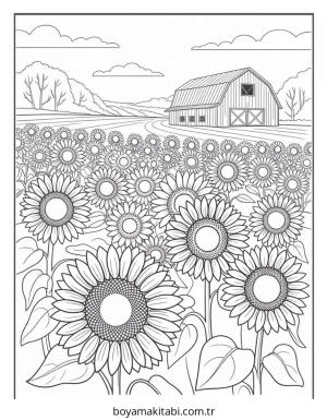 Köy boyama sayfası – el becerilerini geliştirir, boyama çalışması