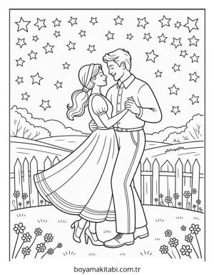 Köy boyama sayfası – renkli çizimler, okul öncesi