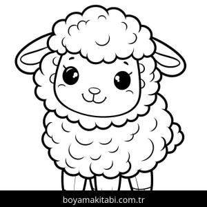 Koyun boyama sayfası – sevimli karakter, sanatsal çalışma