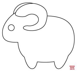 Koyun boyama sayfası, Sheep coloring page, , sheep ewe emoji 