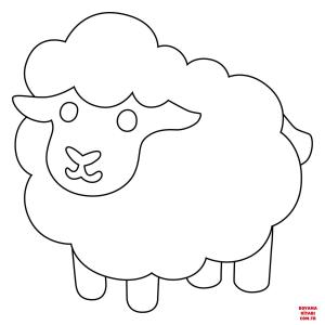 Koyun boyama sayfası, Sheep coloring page, , sheep ewe emoji 