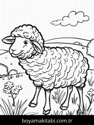 Koyun boyama sayfası – eğitici aktivite, yaratıcılık