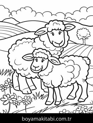 Koyun boyama sayfası – boyama etkinliği, çocuk aktivitesi