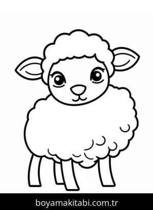 Koyun boyama sayfası – sanatsal çalışma, çocuklar için