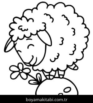 Koyun boyama sayfası – sanatsal çalışma, çocuklar için