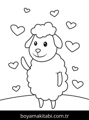 Koyun boyama sayfası – ücretsiz yazdır, boyama etkinliği