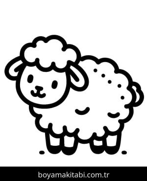 Koyun boyama sayfası – el becerilerini geliştirir, boyama çalışması