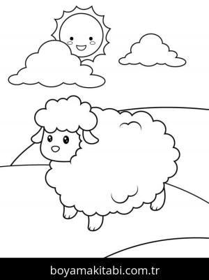 Koyun boyama sayfası – yaratıcılığı geliştirir, keyifli zaman