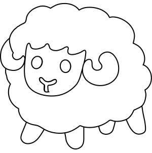 Koyun boyama sayfası, Sheep coloring page, , sheep ewe emoji 