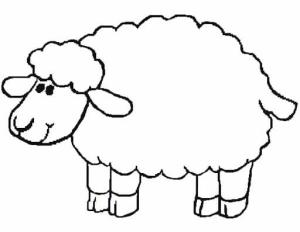 Koyun boyama sayfası, Sheep coloring page, Koyun Gülümseyen, 