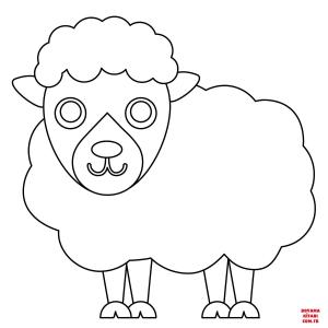 Koyun boyama sayfası, Sheep coloring page, , sheep ewe emoji 