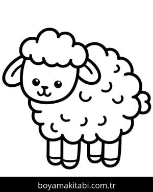 Koyun boyama sayfası – renkli çizimler, okul öncesi