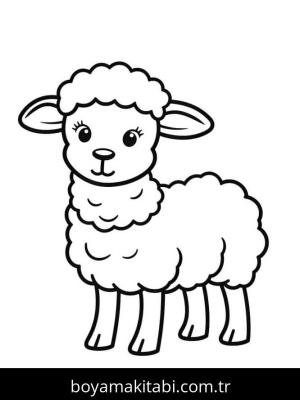 Koyun boyama sayfası – el becerilerini geliştirir, boyama çalışması