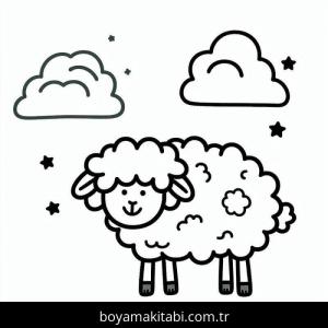 Koyun boyama sayfası – boyama çalışması, yaratıcılığı geliştirir