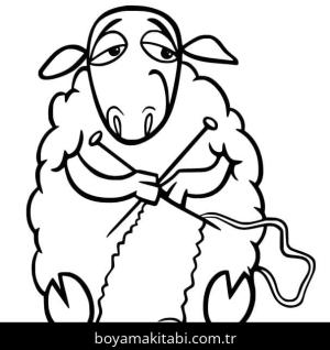 Koyun boyama sayfası – boyama etkinliği, çocuk aktivitesi