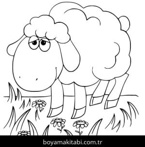 Koyun boyama sayfası – boyama etkinliği, çocuk aktivitesi
