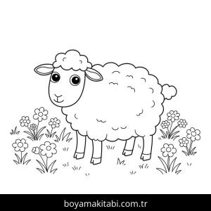Koyun boyama sayfası – okul öncesi, evde etkinlik