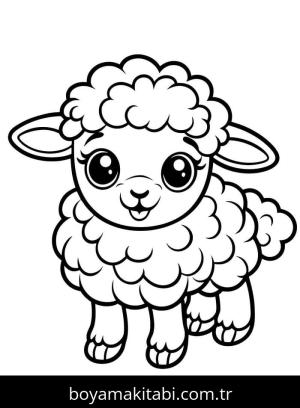 Koyun boyama sayfası – keyifli zaman, renkli çizimler