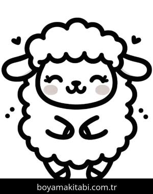 Koyun boyama sayfası, Sheep coloring page, renkli, eğlenceli, çocuklar için