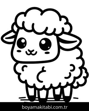 Koyun boyama sayfası, Sheep coloring page, karakterli, çizgi, harika