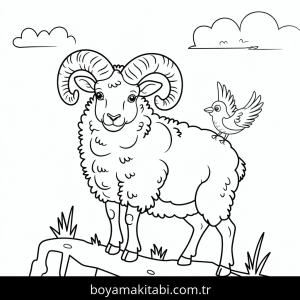 Koyunlar boyama sayfası – eğlenceli etkinlik, el becerilerini geliştirir